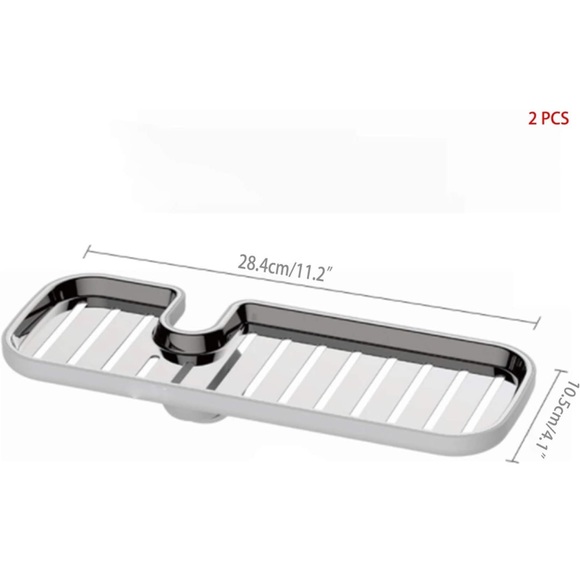 NWT Stainless Steel Faucet Sponge Holder, Soap Rack, Sink Brush,Faucet Storage - Picture 7 of 7